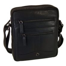 Diplomat Δερμάτινη Ανδρική Τσάντα Ώμου / Χιαστί LV87 Μαύρη |  στο MrBag.gr