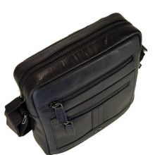 Diplomat Δερμάτινη Ανδρική Τσάντα Ώμου / Χιαστί LV87 Μαύρη |  στο MrBag.gr