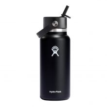 Hydro Flask Wide Flex Μπουκάλι Θερμός Ανοξείδωτο 946ml με Καλαμάκι και Λαβή Μαύρο |  στο MrBag.gr