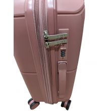 Βαλίτσα Σκληρή Travel Επεκτεινόμενη 55cm Χειραποσκευή Ροζ-Χρυσό |  στο MrBag.gr
