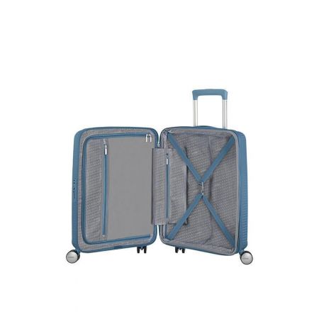 Βαλίτσα Σκληρή American Tourister Soundbox Spinner Expandable 88472-E612 με 4 Ρόδες 55 cm Χειραποσκευή Μπλε |  στο MrBag.gr
