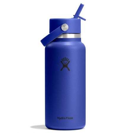 Hydro Flask Wide Flex Μπουκάλι Θερμός Ανοξείδωτο 946ml με Καλαμάκι και Λαβή Capri Blue |  στο MrBag.gr