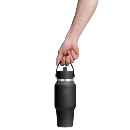 Hydro Flask Wide Flex Cap Μπουκάλι Θερμός Ανοξείδωτο 710ml Flex Straw Cap με Καλαμάκι Μαύρο |  στο MrBag.gr